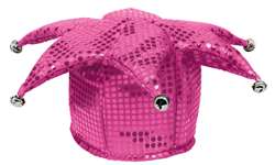 Pink Sequined Jester Hat | Party Supplies