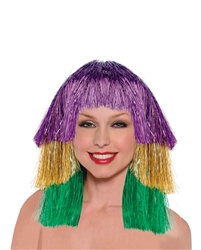 Mardi Gras Tinsel Wig | party supplies