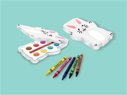 Bunny-Shaped Paint/Crayon Set | Party Supplies