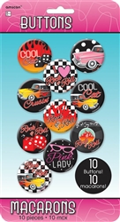 50's Rock & Roll Buttons | Party Supplies