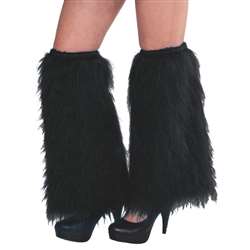 Black Plush Leg Warmers