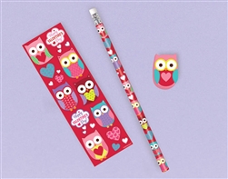 Valentine Sticker, Pencil, Eraser Set | Valentine's Day Pencil