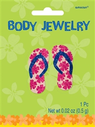 Summer Flip Flop Glitter Body Jewelry | Summer Party Supplies