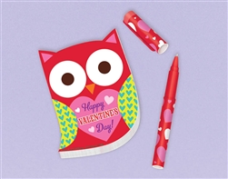 Owl Pad with Pen | Valentine's Day Owl Pad