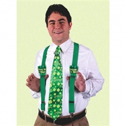 St. Patrick's Day Shot Glass Suspenders | Green Party Apparel