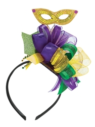 Mardi Gras Bow Headband w/Ribbon | Party Supplies
