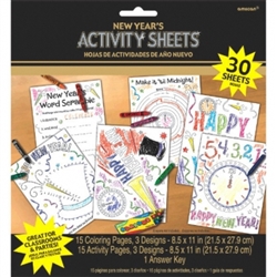 New Years Coloring Activity Sheets | Party Supplies