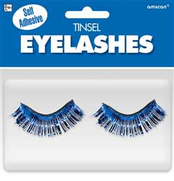 Blue Tinsel Eyelashes | Party Supplies