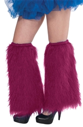 Burgundy Plush Leg Warmers