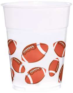 Football Fan Plastic Cups | Party Supplies