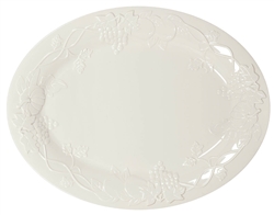 Oval Cream Plastic Platter | Party Supplies