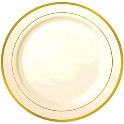 Premium 16" Plastic Cream Tray w/Gold Trim | Party Supplies