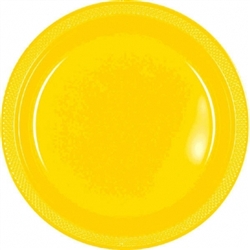 Yellow Sunshine 7" Plastic Round Plates - 20ct | Party Supplies