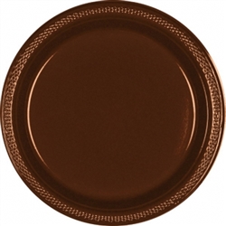 Chocolate Brown 10-1/4" Plastic Plates - 20ct. | Party Supplies