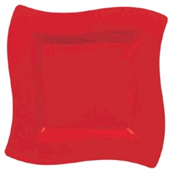 Wavy Square 6-1/2" Plates - Red | Party Supplies