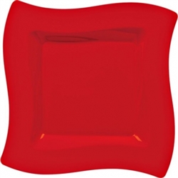 Wavy Square 10" Plates - Red | Party Supplies