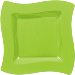 Wavy Square 10" Plates - Kiwi | Party Supplies