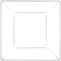 Clear Premium Plastic Square Plates, 8" | Party Supplies