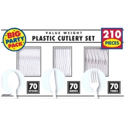 White Value Window Box Cutlery Set, 210ct | Party Supplies