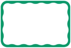 Green Border Adhesive Name Tags | Party Supplies