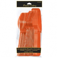 Orange Assorted Plastic Silverware | Party Supplies