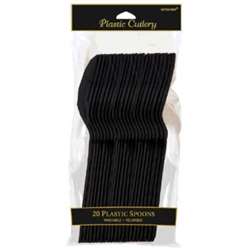 Jet Black Spoons, 20 ct | Party Supplies