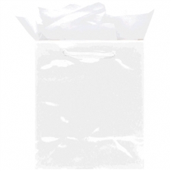 White Jumbo Solid Glossy Bags | Party Supplies