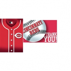 Cincinnati Reds Invitation & Thank You Card Set | Party Supplies