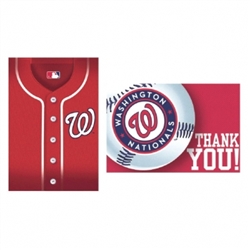 Washington Nationals Invitation & Thank You Card Set | Party Supplies