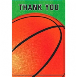Basketball Fan Folded Thank You Card | Party Supplies