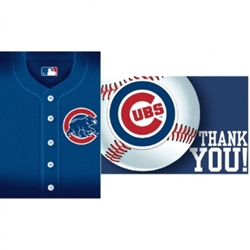 Chicago Cubs Invitation & Thank You Card Set | Party Supplies