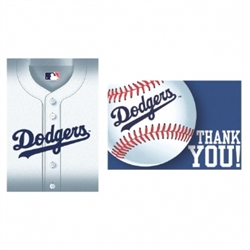 Los Angeles Dodgers Invitation & Thank You Card Set | Party Supplies