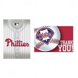Philadelphia Phillies Invitation & Thank You Card Set | Party Supplies