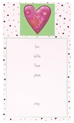 Calico Heart Fill-In Imprintable Invitation | Party Supplies