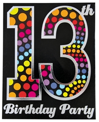Happy 13th Birthday Large Novelty Invitation | Party Supplies