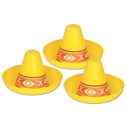 Miniature Yellow Plastic Sombrero