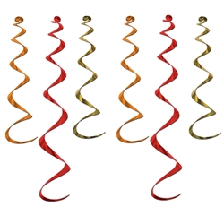 Gold, Orange & Red Twirly Whirlys