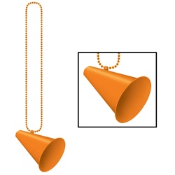 Orange Beads with Megaphone Medallion