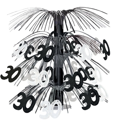 Black & Silver "30" Cascade Centerpiece