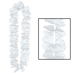 White Silk 'N Petals Party Lei