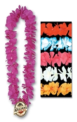 36" Silk 'N Petals Leis with Custom Imprinted Plastic Medallion