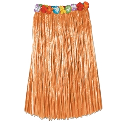 Adult Artificial Grass Hula Skirt with Floral Waistband