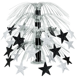 Black and Silver Star Cascade Centerpiece