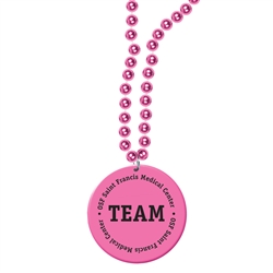 Pink Ribbon Custom Imprinted Print-N-Toss Medallion Beads