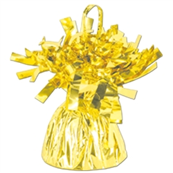 Yellow Metallic Wrapped Balloon Weight