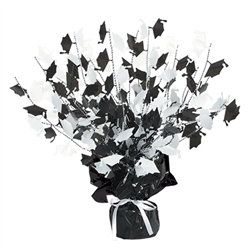 Black and White Graduation Cap Centerpiece