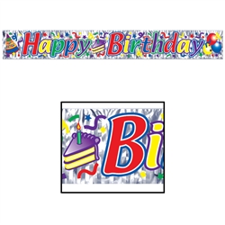 Metallic Happy Birthday Fringe Banner