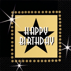 Star Attraction Happy Birthday Beverage Napkins | Party Supplies