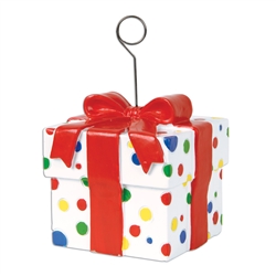 Polka Dots Gift Box Photo/Balloon Holder