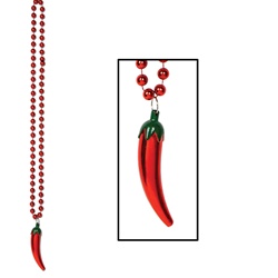Beads with Chili Pepper Medallion